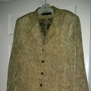 Kasper & Co. 100% Silk Leopard Color Jacket Sz 16